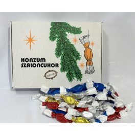   Konzum Retro mártatlan szaloncukor díszdobozos 500g (70-es évek)