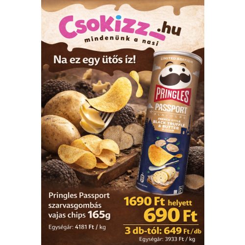 Pringles Passport szarvasgombás vajas chips 165g 