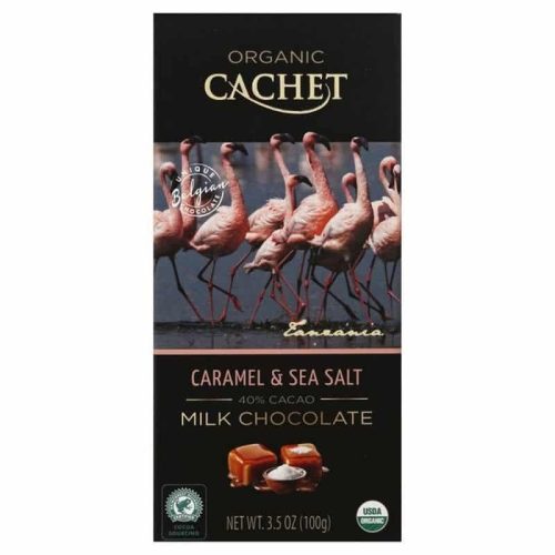 Cachet bio tejcsokoládé tábla 40%-tengeri só és karamell 100g 416087