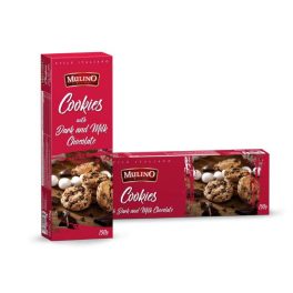 Mulino Cookies tej és étcsokoládés 150g 