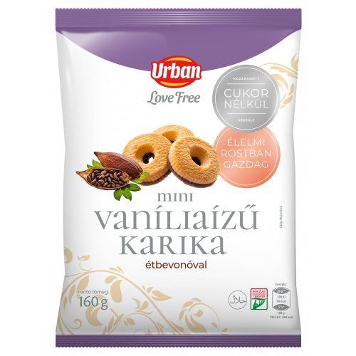 Urbán Mini hozzáadott cukor nélküli vaníliás karika 160g