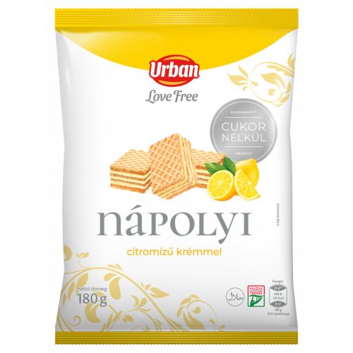 Urbán hozzáadott cukor nélküli love free nápolyi citrom 180g
