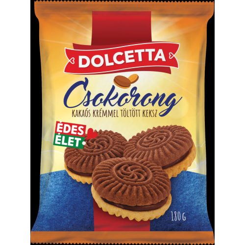 Dolcetta csokorong kakaós krémmel töltött keksz 180g