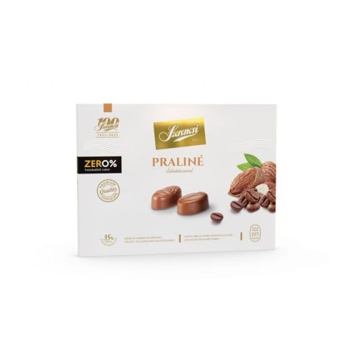 Szerencsi Zero Praliné Kávés és Mandulás krémmel töltött tejcsokoládé édesítőszerrel 105g 7db/display  