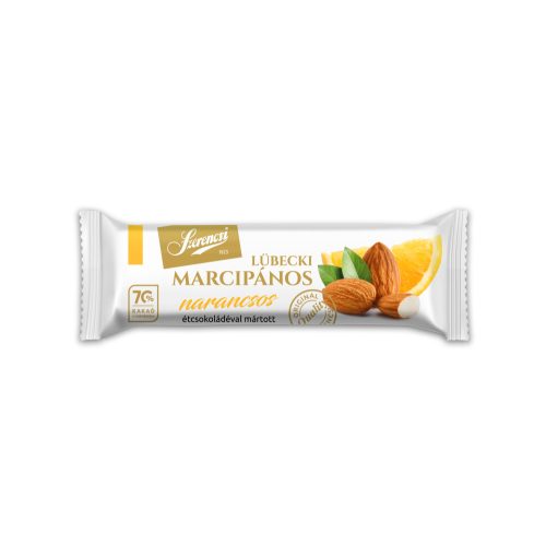 Szerencsi MarciBAR  étcsokoládéval mártott narancsos marcipán szelet 27g (36db/display)  