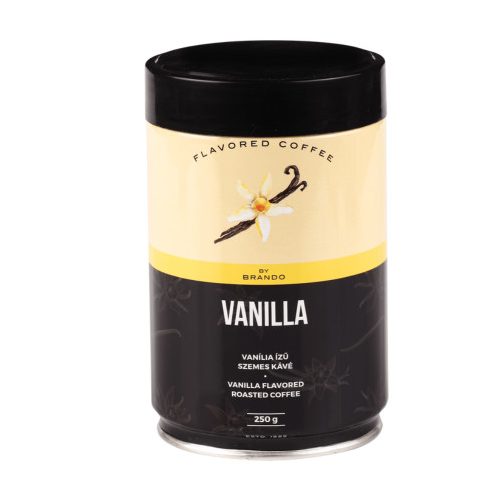 Caffe Brando Nord Vanilla ízesítésű pörkölt szemes kávé díszdobozban 250g