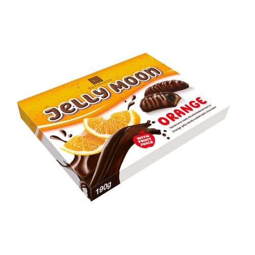 GutiChoco "Jelly Moon" Narancsos zselé étcsokiba mártva gyümölcslével 190g