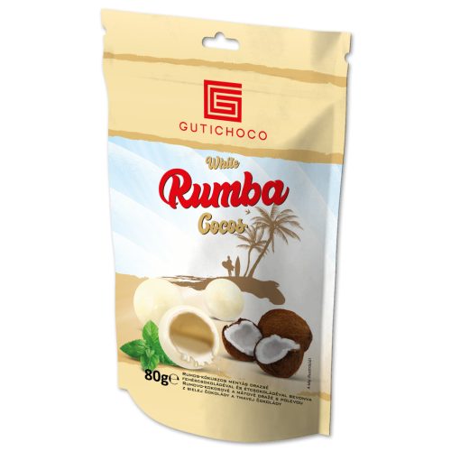 GutiChoco rumba rum-kókuszos mentás drazsé fehércsokis 80g