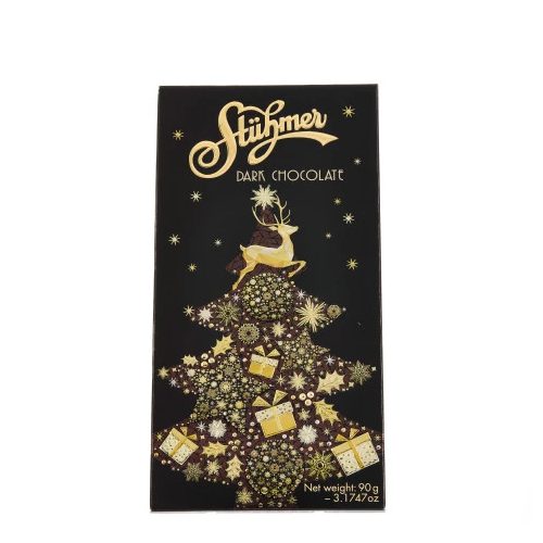 Stühmer táblás étcsokoládé karácsonyfa arany 90g 