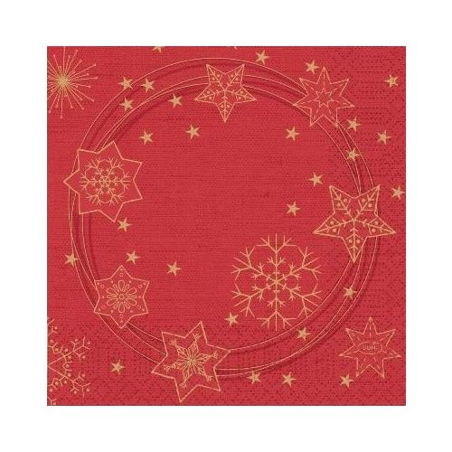 Duni Joy szalvéta Star Shine Red 40x40cm