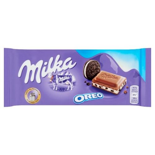 Milka táblás OREO-s tejkrémmel töltött alpesi tejcsokoládé 100g