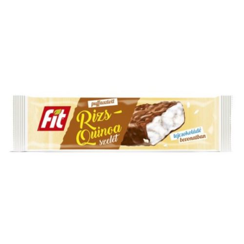 Fit puffasztott quinoa-rizs szelet tejcsoki bevonattal 18g