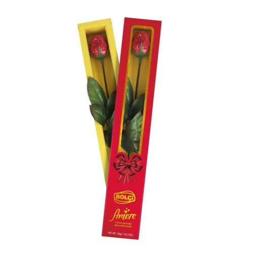Bolci Amore tejcsokoládé rózsa díszdoboz piros 20g EBK189