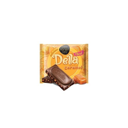 Tören Della tejcsokoládé szelet karamell darabokkal 52g