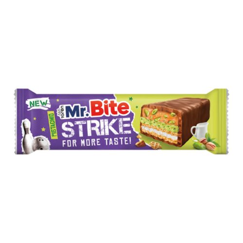 Tören Mr. Bite Strike tejcsokoládé szelet pisztáciás 40g