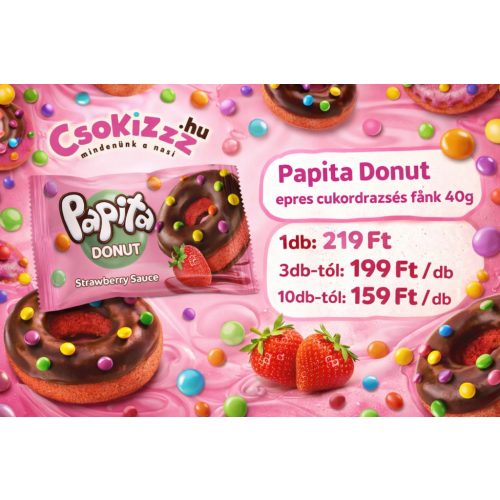 Sölen Papita Donut eper 40g
