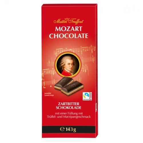 Maitre Mozart marcipánnal töltött táblás étcsokoládé 143g