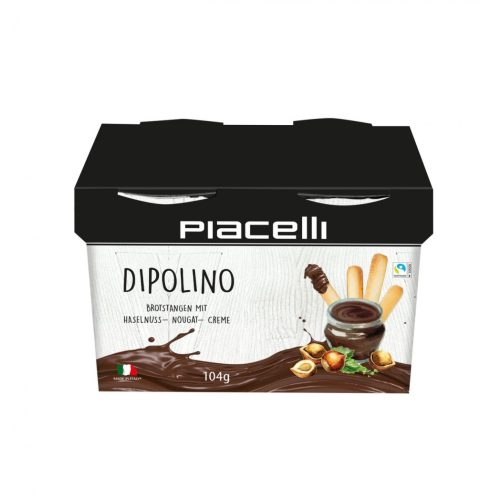 Piacelli dipolino mártogatós tésztapálcikák mogyoró nugátkrémmel 104g 